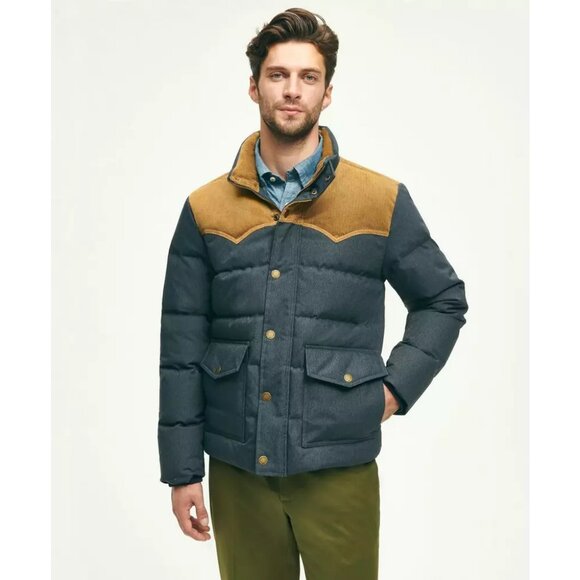 Brooks Brothers Down Denim Puffer Coat NWT sz XL mens